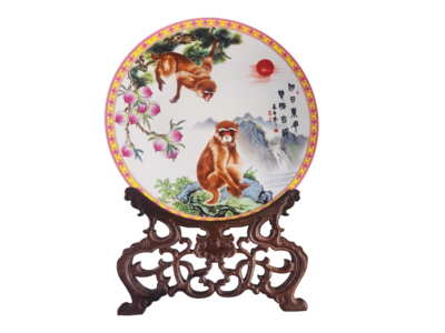 粉彩旭日东升盆（蔡国声先生文创定制）