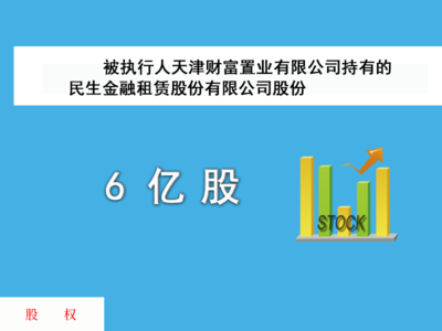 被执行人天津财富置业有限公司持有的6亿股民生金融租赁股份有限公司股份及其派生权益